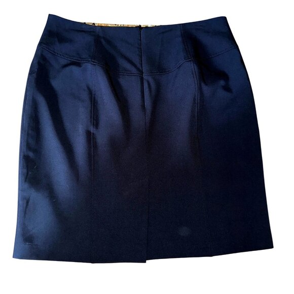 Patricia Field Black‎ Pencil Skirt With Leopard Lining US Size 12 Sexy Classic - Picture 2 of 7